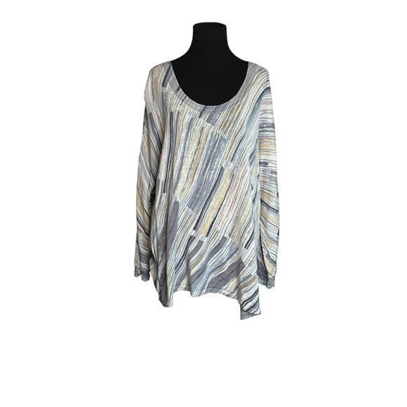 Nic + Zoe blue stripes lightweight tunic sweater size 3X - Picture 15 of 15
